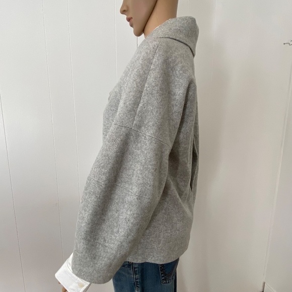 Laundry Shelli Segal wool blend double breast collared jacket light mixed grey - Picture 6 of 14